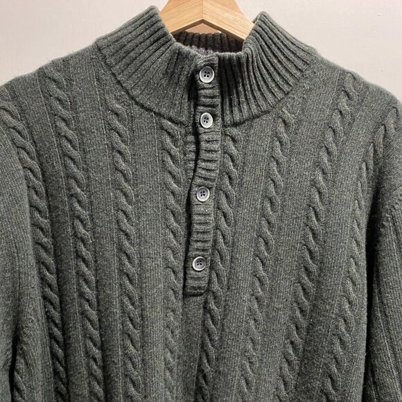 10) Corneliani Luxury Minimalist Preppy Cable Chunky Cashmere Jumper Swe… - Picture 1 of 8